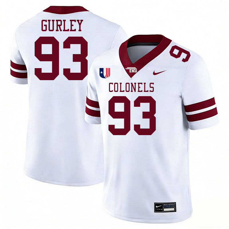 Eastern Kentucky Colonels #93 Brad Gurley College Football Jerseys,Uniforms Stitched-White Eastern Kentucky Colonels #93 Brad Gurley College Football Jerseys,Uniforms Stitched-White